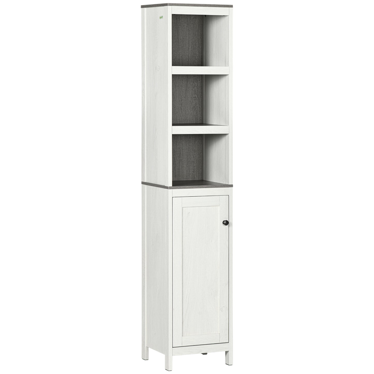 Sala Lata Tall Freestanding Bathroom Storage Cabinet With OFauxn Shelves And Adjustable Interior Antique White
