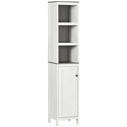 Sala Lata Tall Freestanding Bathroom Storage Cabinet With OFauxn Shelves And Adjustable Interior Antique White