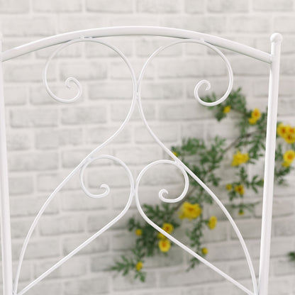 Sufi 3 Piece Metal Frame Bistro Table And Chair Set In White
