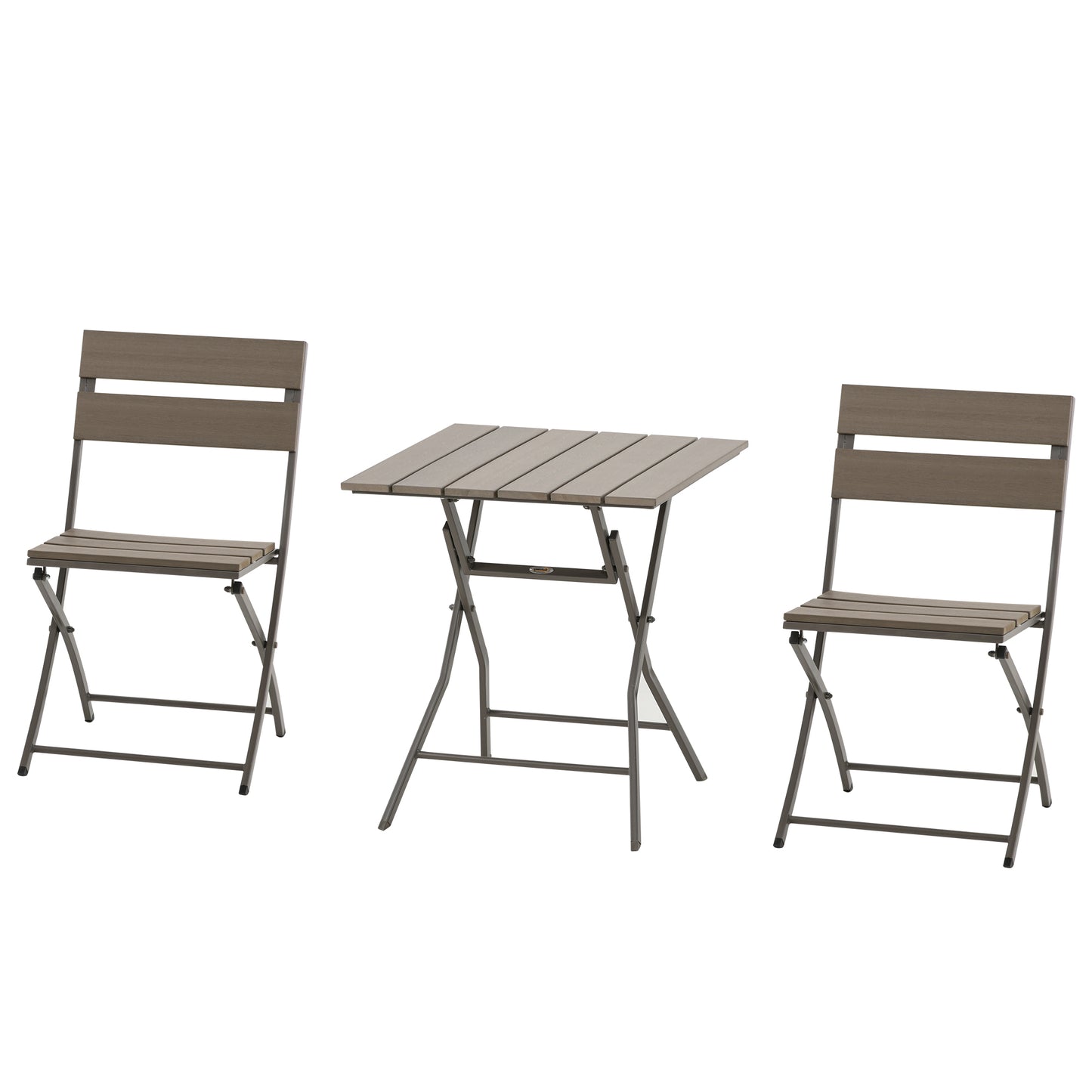 Noyofi 3 Piece Foldable Garden Bistro Set With Table And Chairs In Grey