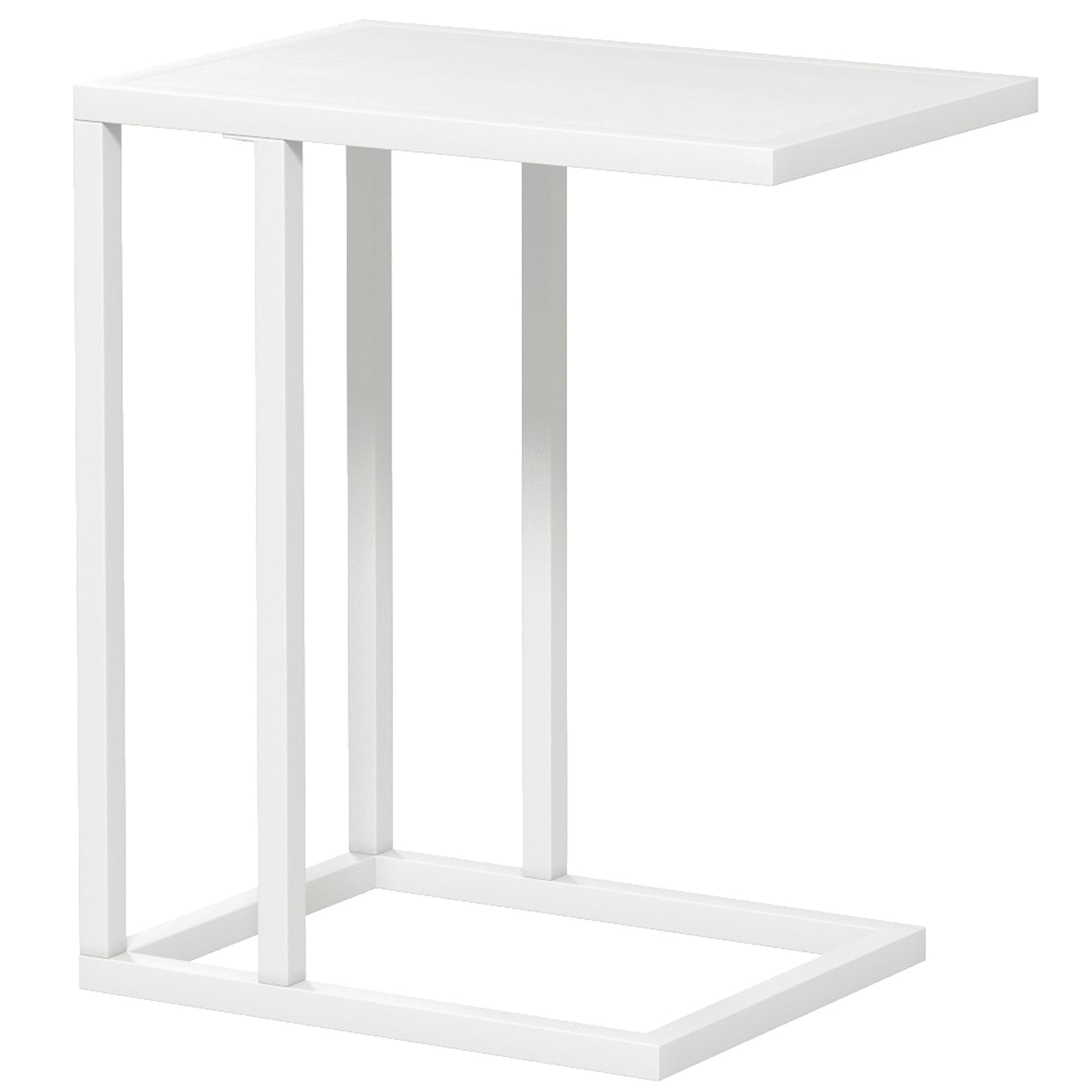 Nocoha Metal And Wooden White C Shaped Side Table