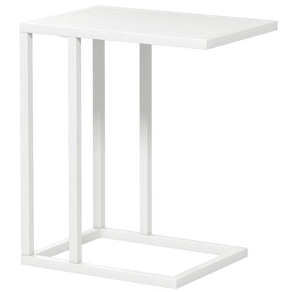 Nocoha Metal And Wooden White C Shaped Side Table