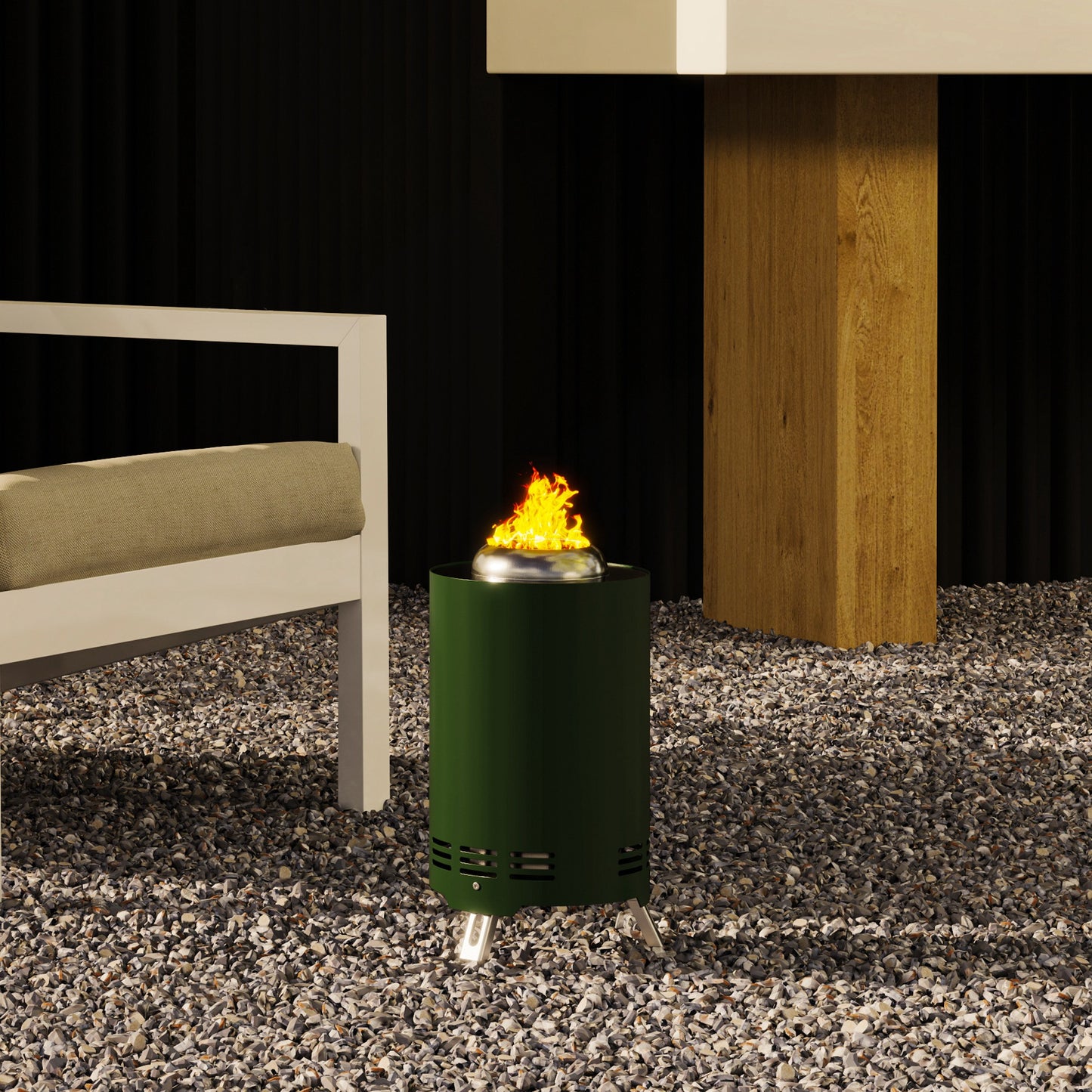 Balatti Small Stainless Steel Green Tabletop Smokeless Fire Pit