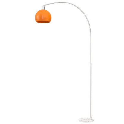 Filu Metal Orange Modern Floor Lamp With Shade And Foot Switch