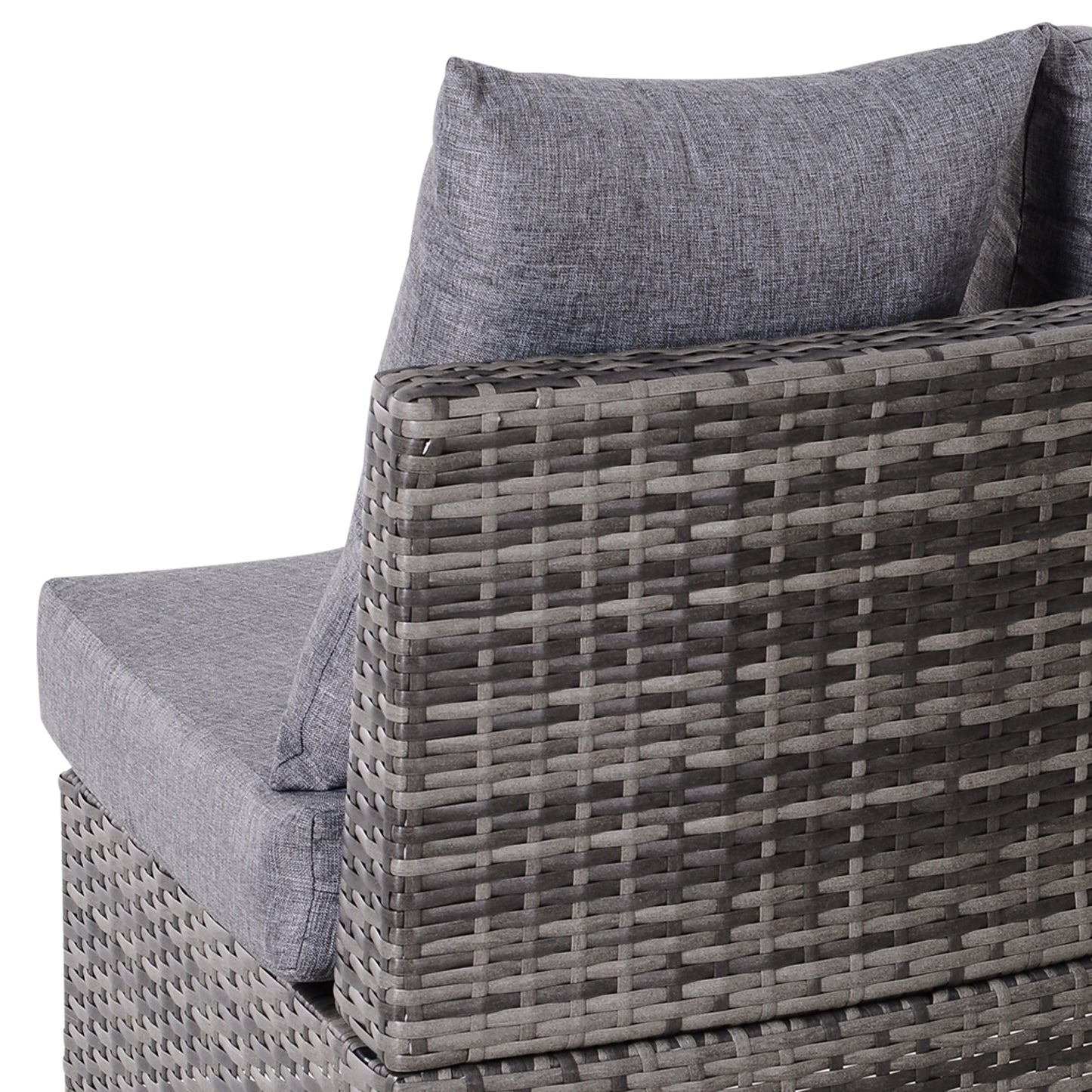 Reka Rattan Grey 5 Seater Half Round Outdoor Sofa Set With Coffee Table