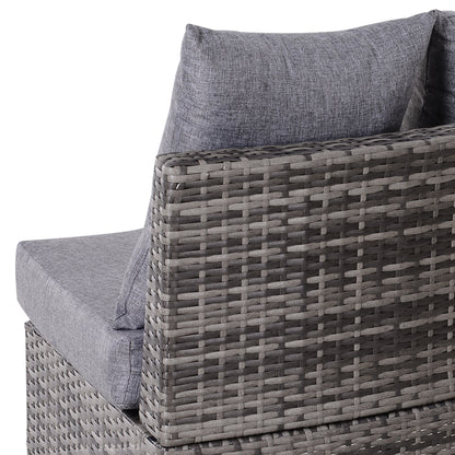 Reka Rattan Grey 5 Seater Half Round Outdoor Sofa Set With Coffee Table