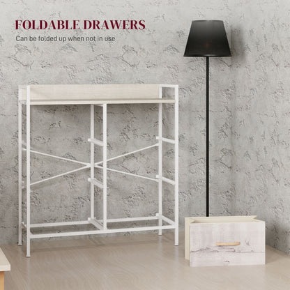 Fisufi Fabric And Wood Natural Finish 6 Drawer Rustic Storage Chest
