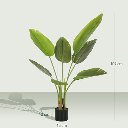 Lire Sesa Artificial Bird Of Paradise Style Plant With Textured Leaves In Pot H8 109cm