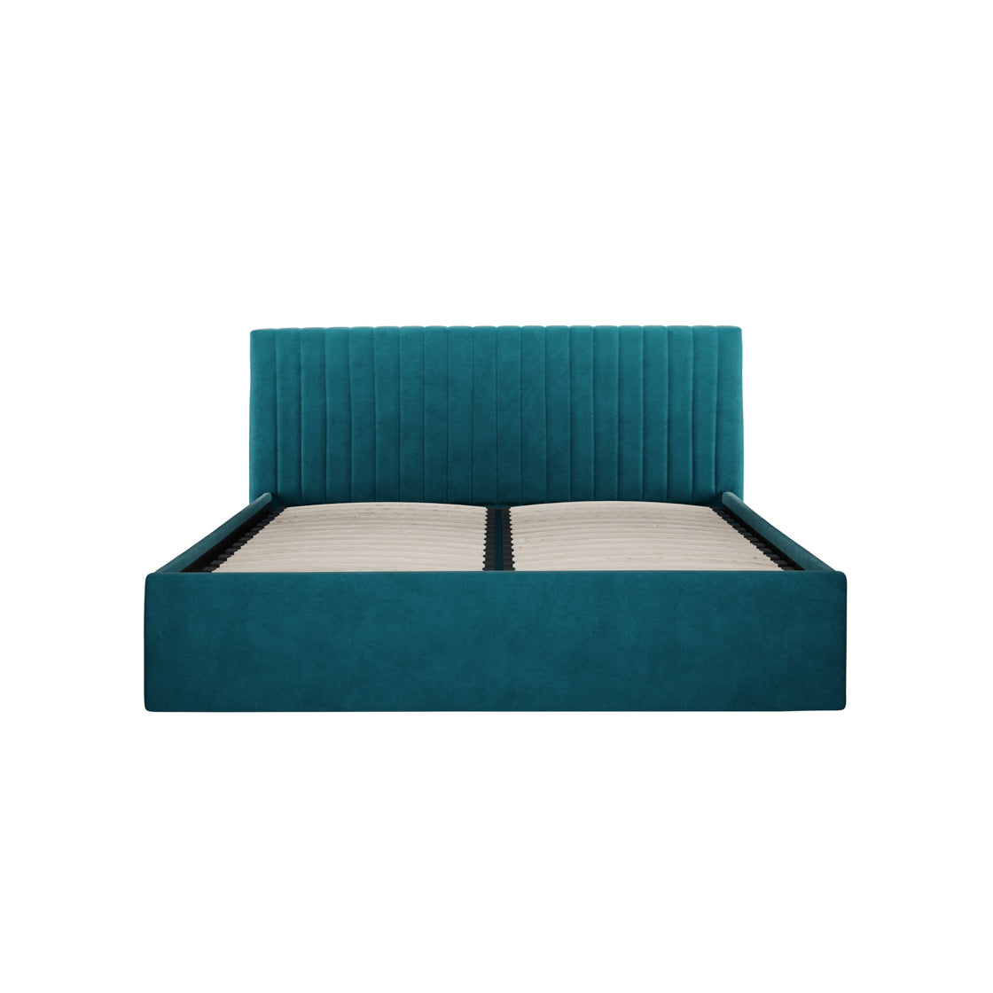 Dublin Teal Blue 4ft6 Double Ottoman Bed with Ribbed Headboard