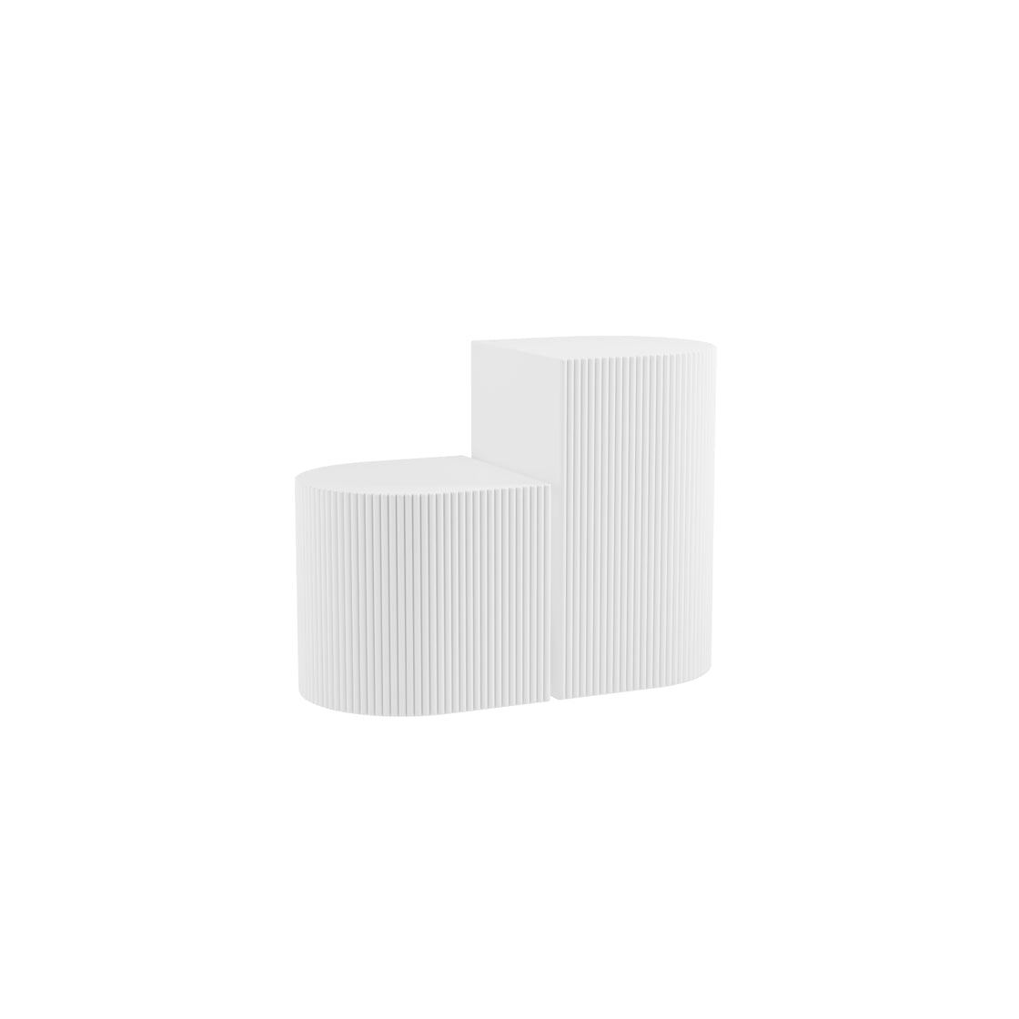 Set of 2 Tabelle Minimalist Reed White Side Tables