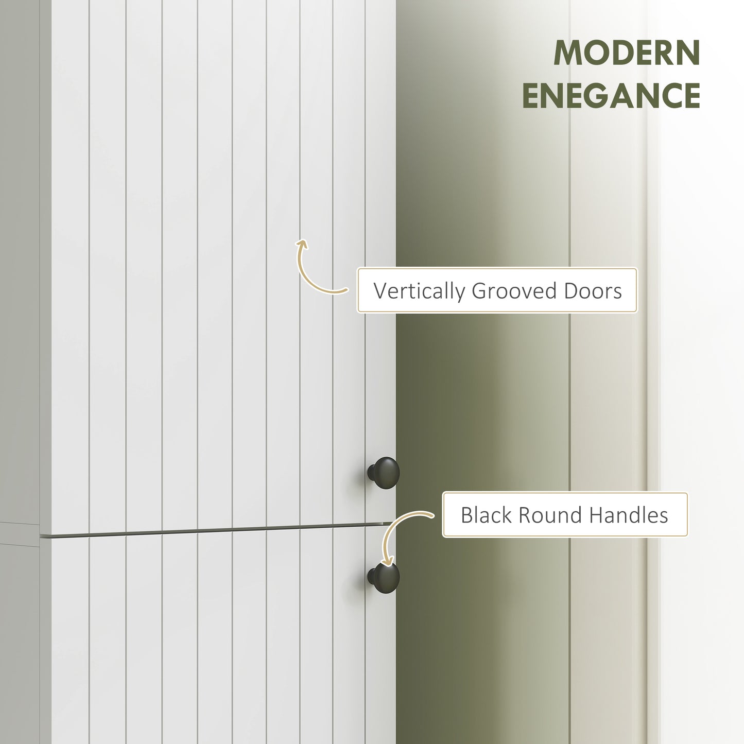 Larena Wall Mounted Slim Bathroom Storage Cabinet With Soft Close Hinges And Double Doors White