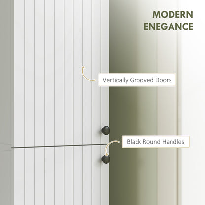 Larena Wall Mounted Slim Bathroom Storage Cabinet With Soft Close Hinges And Double Doors White