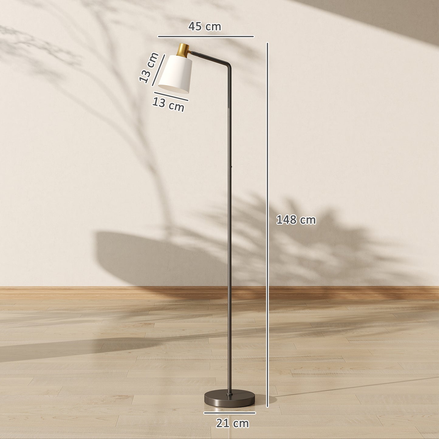Copa Metal Black Adjustable Floor Lamp With Rotating Head And Multi Colour TemFauxrature Lighting