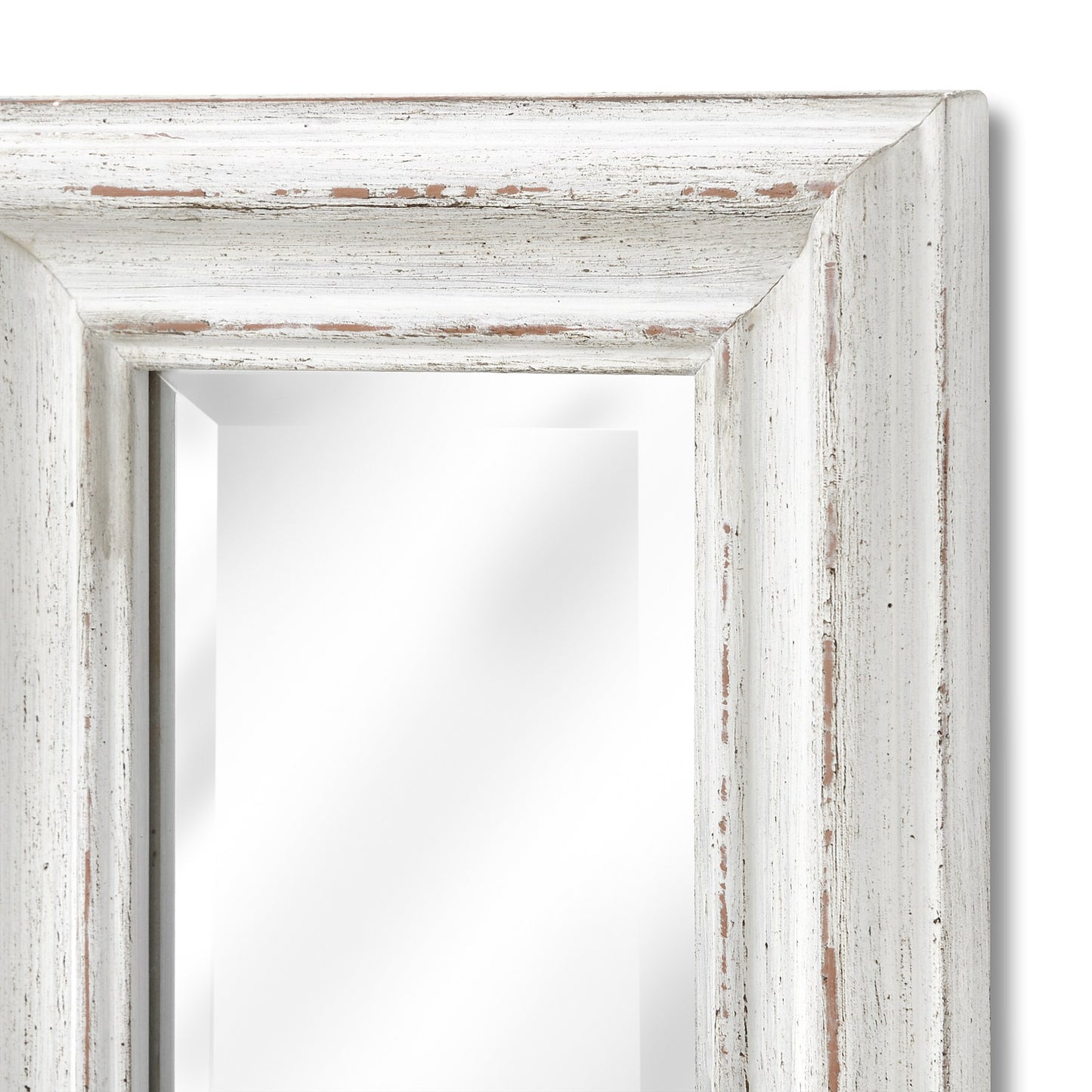 Tall Narrow Whitewashed Wall Mirror
