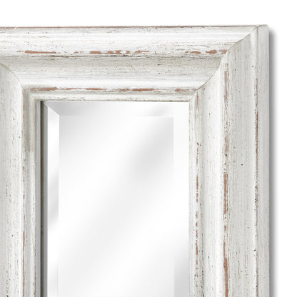 Tall Narrow Whitewashed Wall Mirror