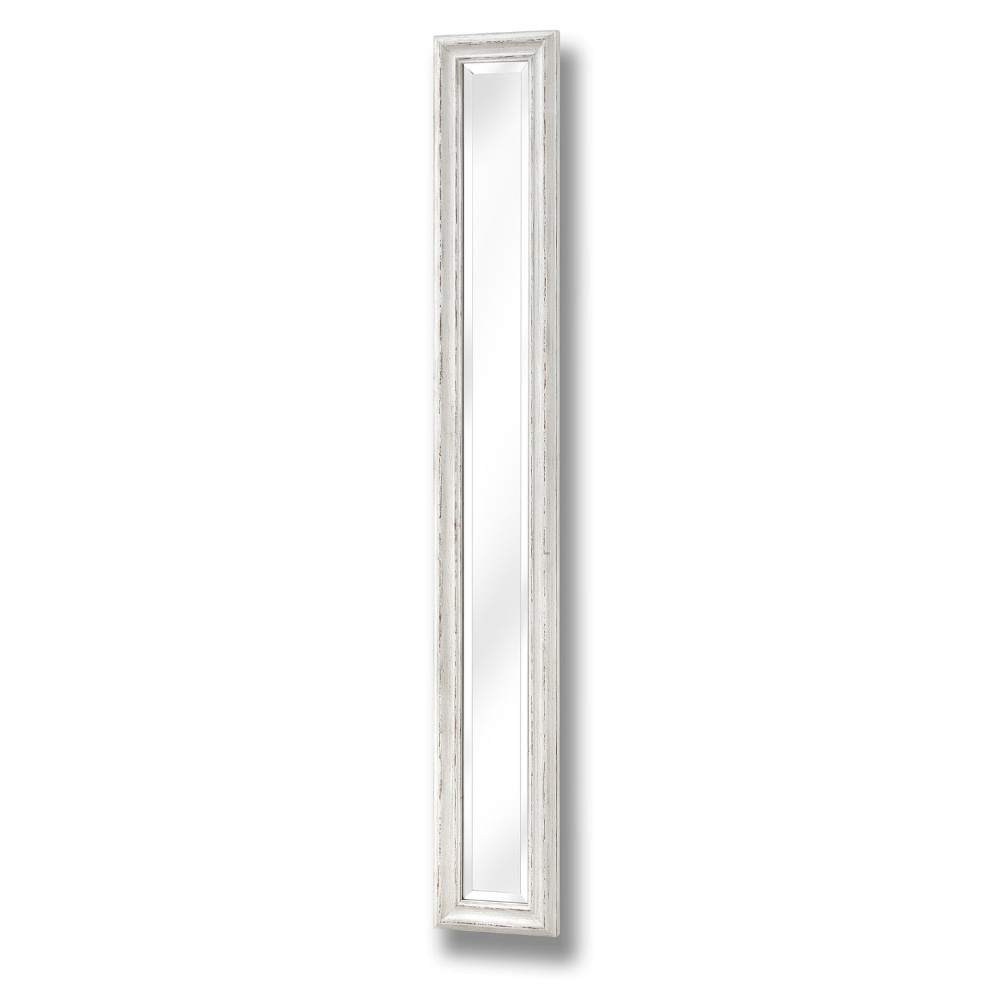 Tall Narrow Whitewashed Wall Mirror