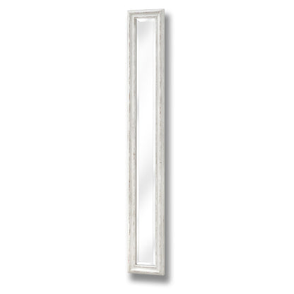 Tall Narrow Whitewashed Wall Mirror