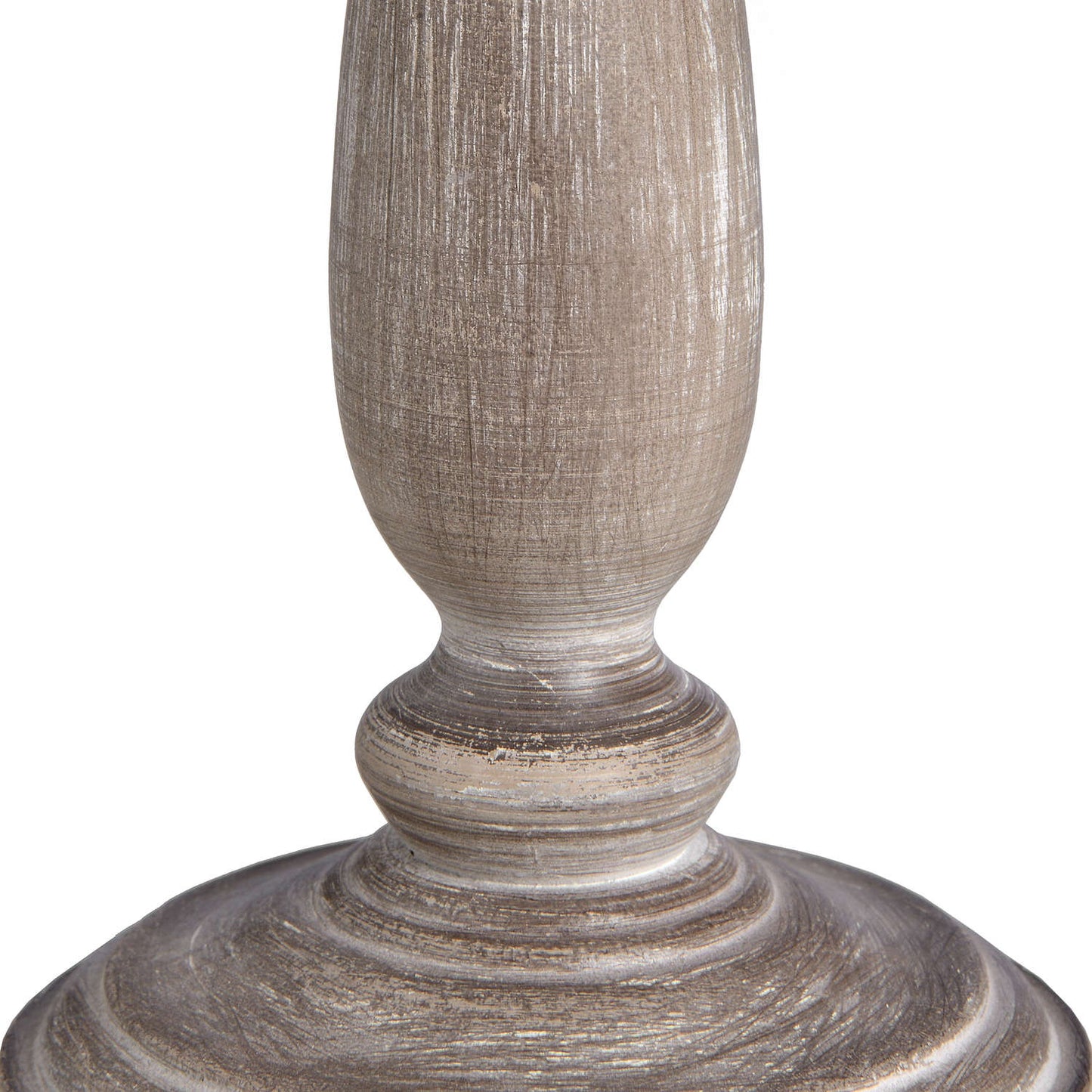 Naples Farmhouse Rustic Grey Wooden Table Lamp with Cream Linen Shade