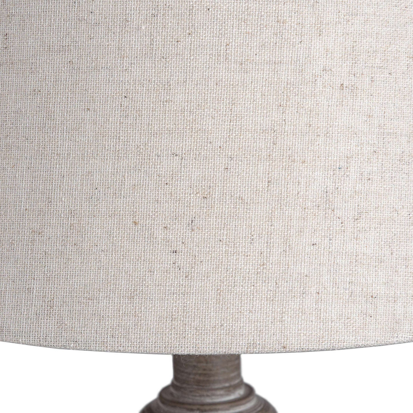 Naples Farmhouse Rustic Grey Wooden Table Lamp with Cream Linen Shade
