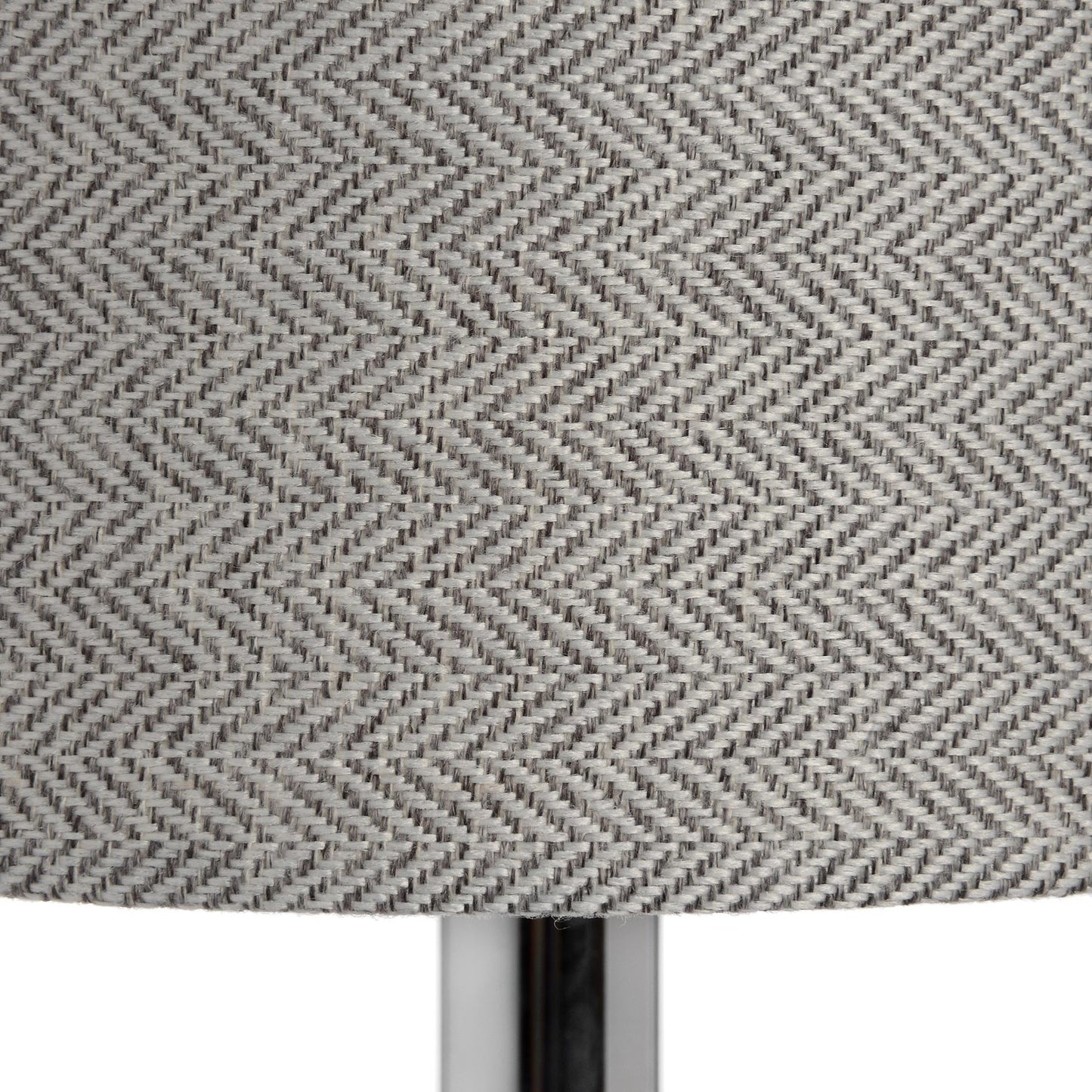 Meadow Chrome Table Lamp with Grey Herringbone Shade