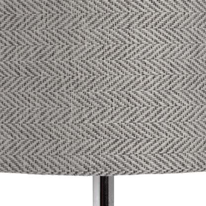 Şirince Chrome Table Lamp with Chevron Fabric Shade