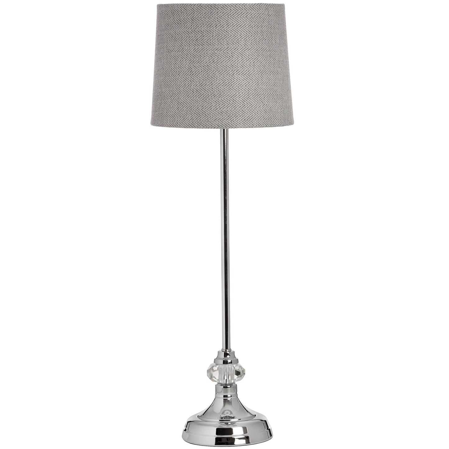 Şirince Chrome Table Lamp with Chevron Fabric Shade