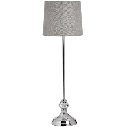 Şirince Chrome Table Lamp with Chevron Fabric Shade