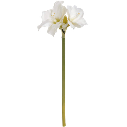 Set of 3 Artificial Flowers White Amaryllis Stems