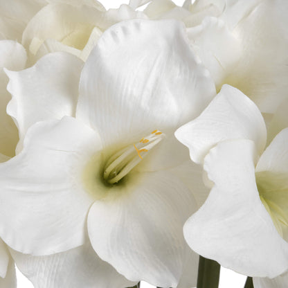 Set of 3 Artificial Flowers White Amaryllis Stems