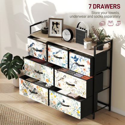 Tonona Wooden White 7 Drawer Storage Chest