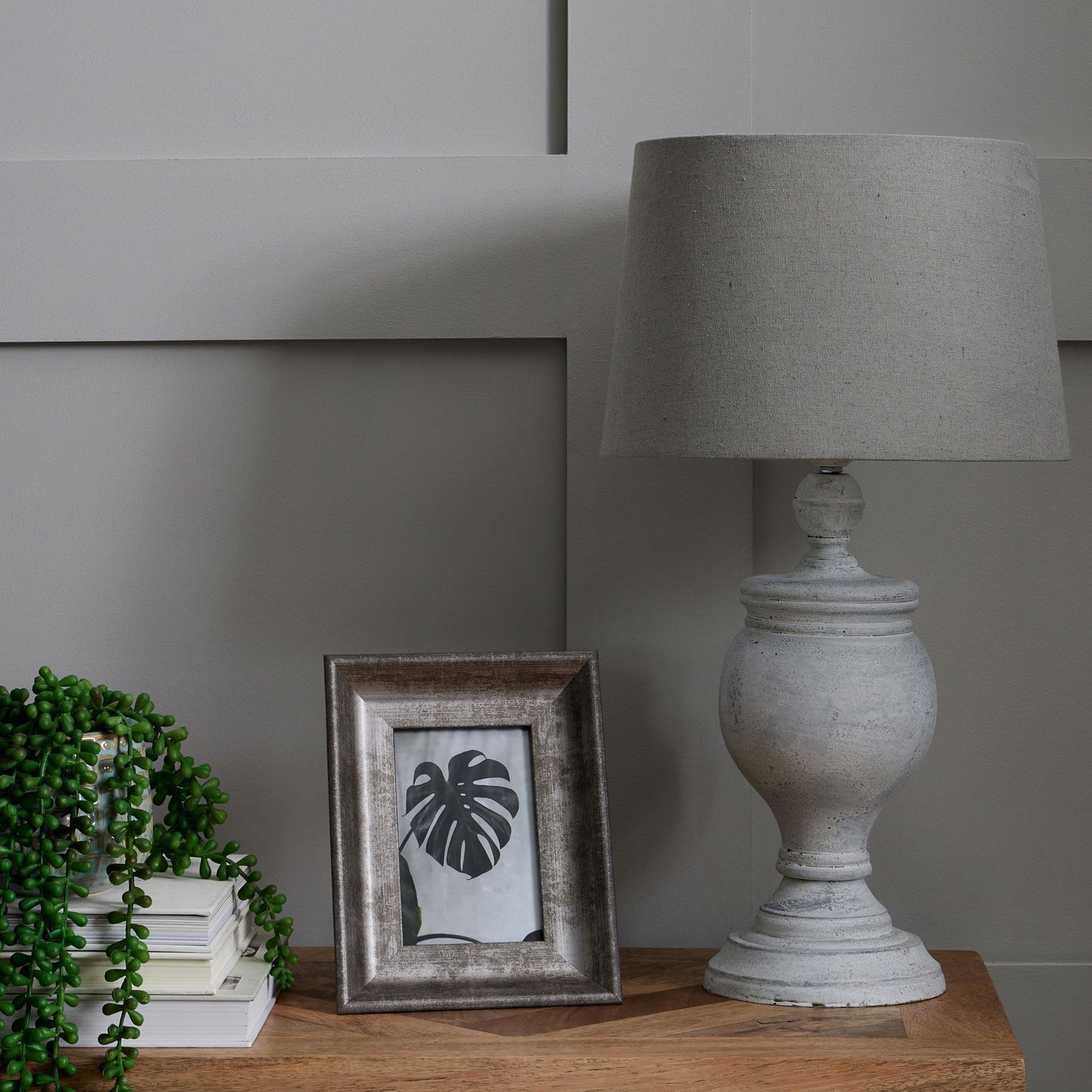 Aillon Grey Stoneware Table Lamp