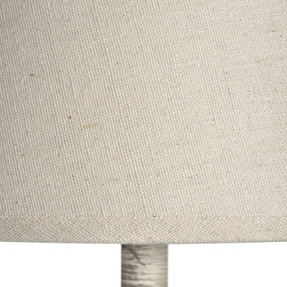 Baronnies Cream Wooden Pedestal Table Lamp with Tapered Shade