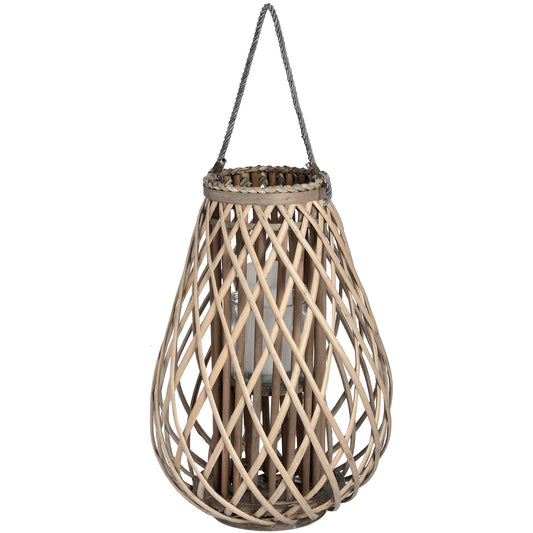 Large Coastal Wicker Woven Lantern