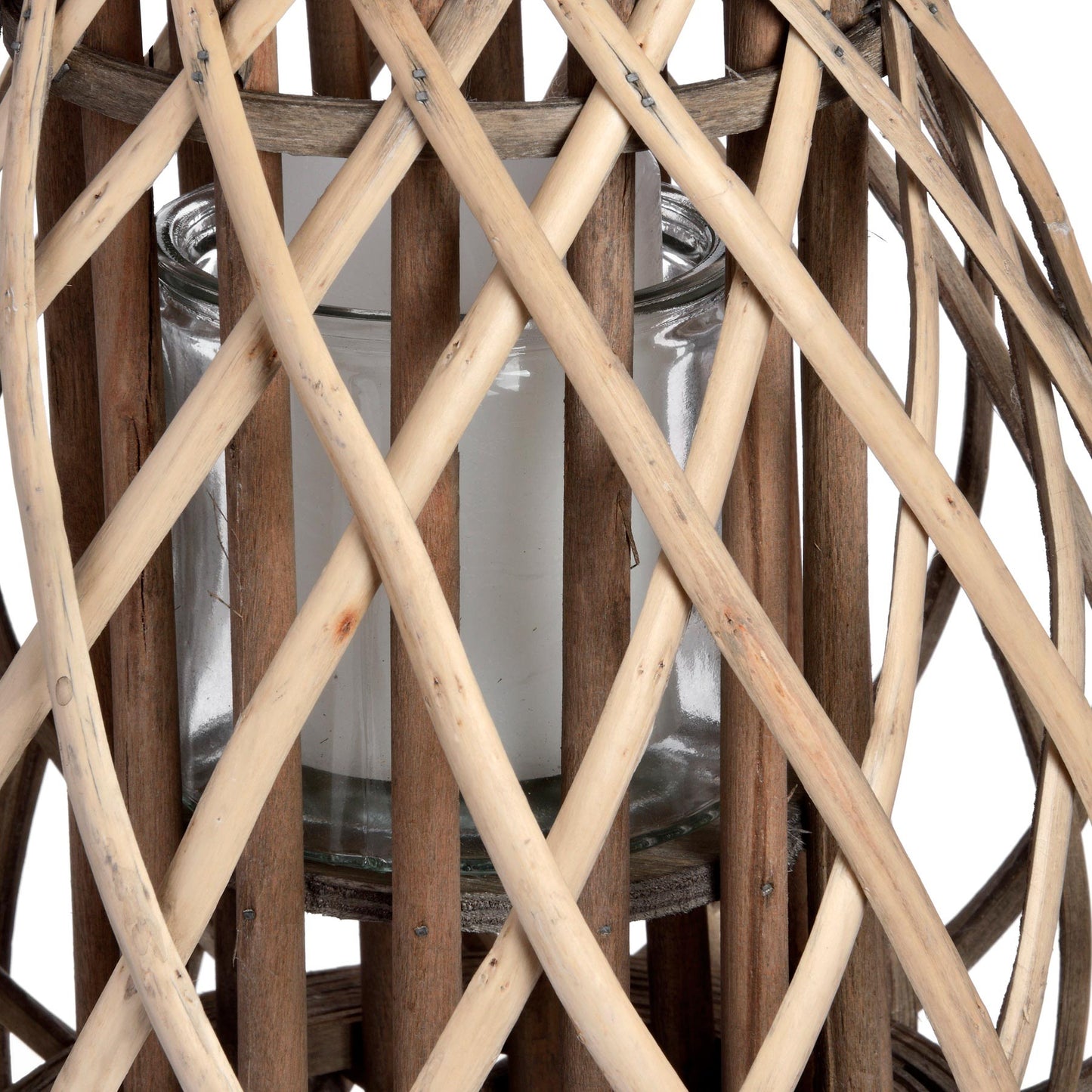 Small Coastal Wicker Woven Lantern