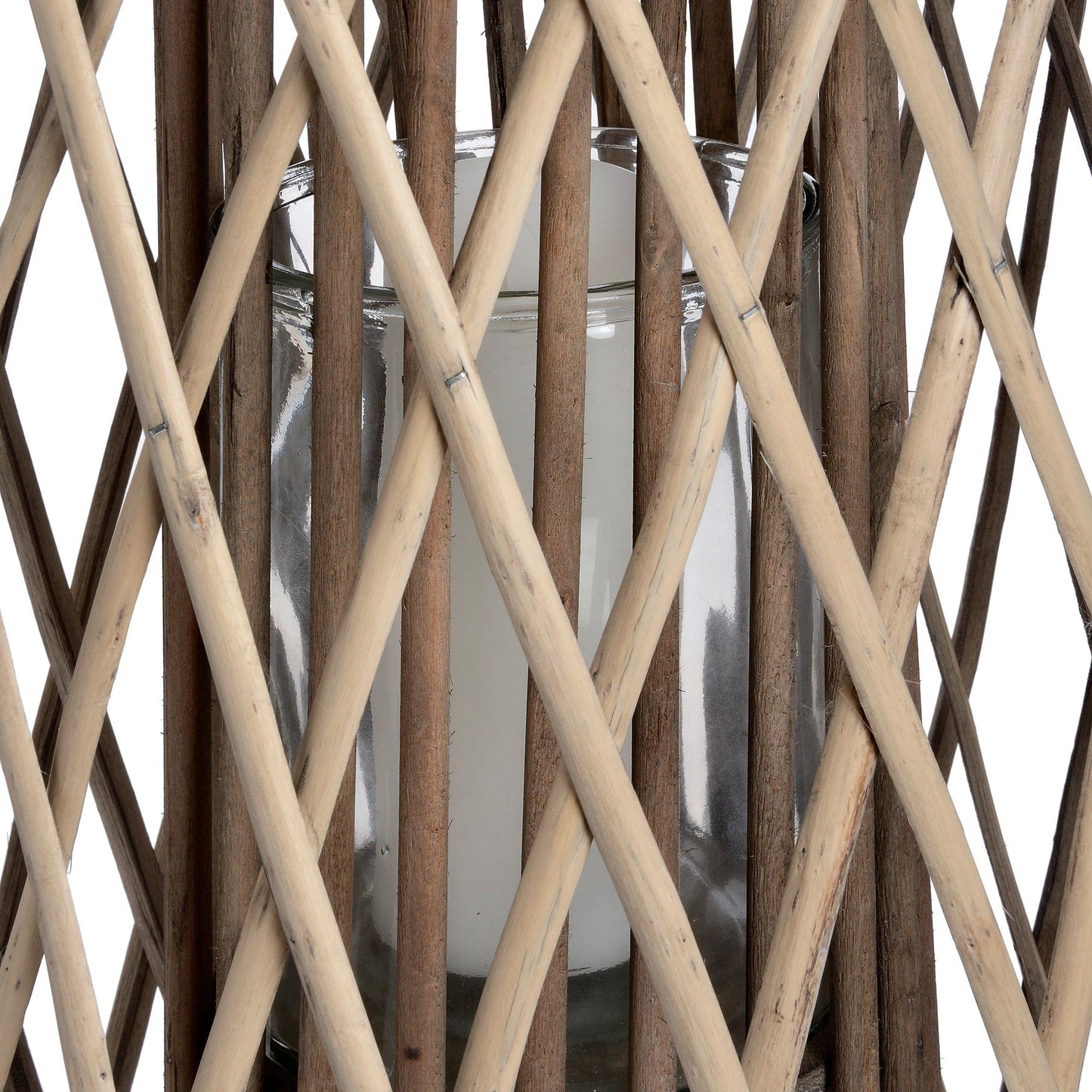 Large Tall Standing Wicker Woven Lantern