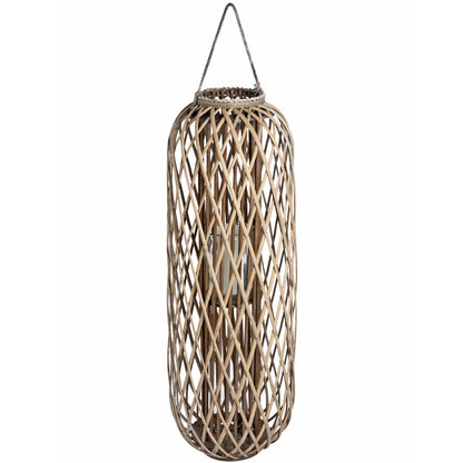 Large Tall Standing Wicker Woven Lantern