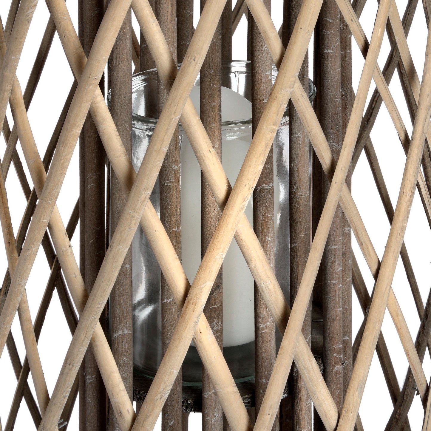 Large Standing Wicker Woven Lantern
