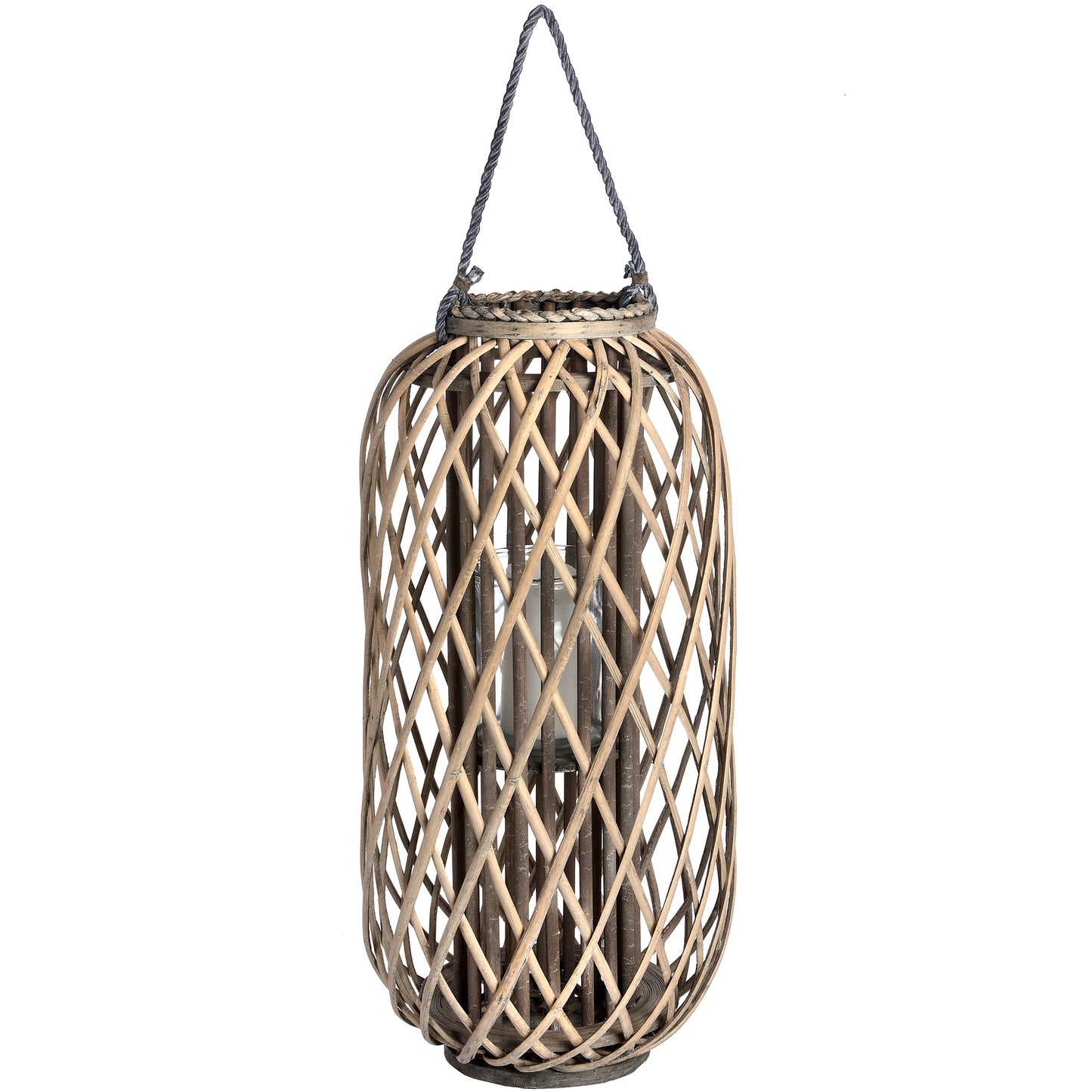 Large Standing Wicker Woven Lantern