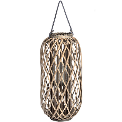 Large Standing Wicker Woven Lantern
