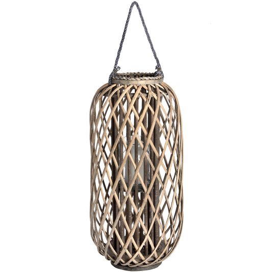 Large Standing Wicker Woven Lantern