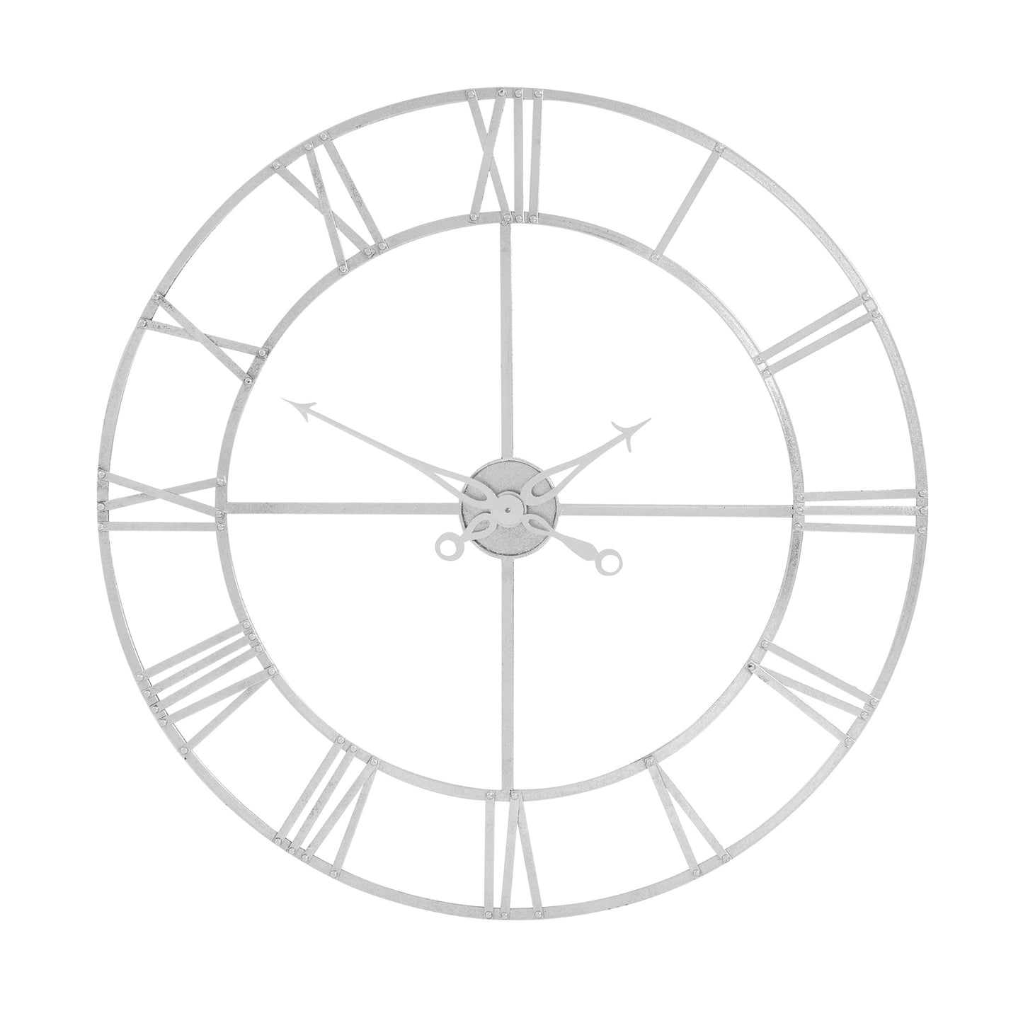 Large 102cm Silver Foil Open Frame Wall Clock