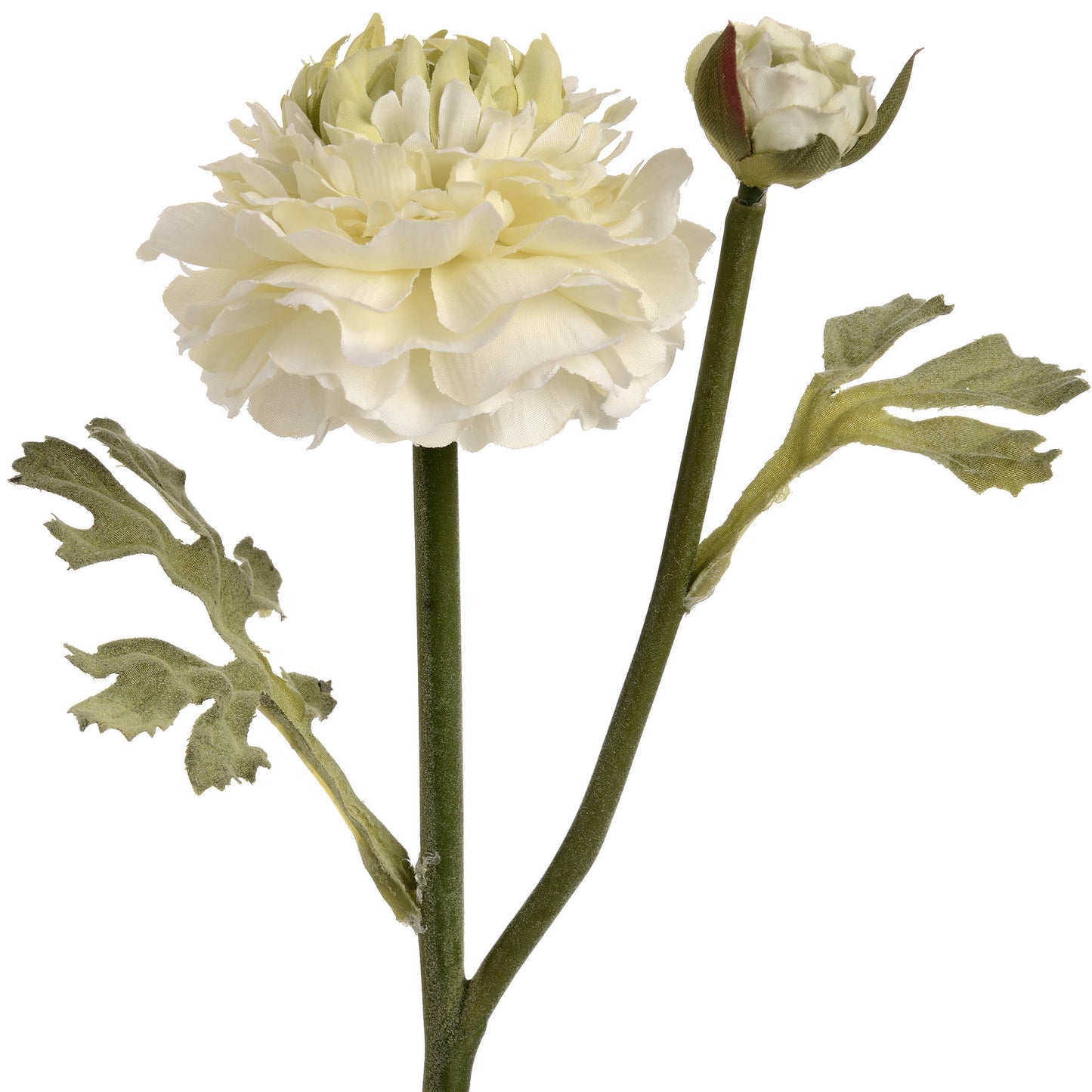 Set of 3 Artificial Flowers Green Ranunculus Spray