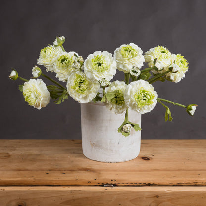 Set of 3 Artificial Flowers Green Ranunculus Spray