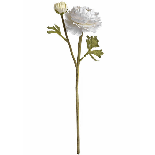 Set of 3 Artificial Flowers White Ranunculus Spray