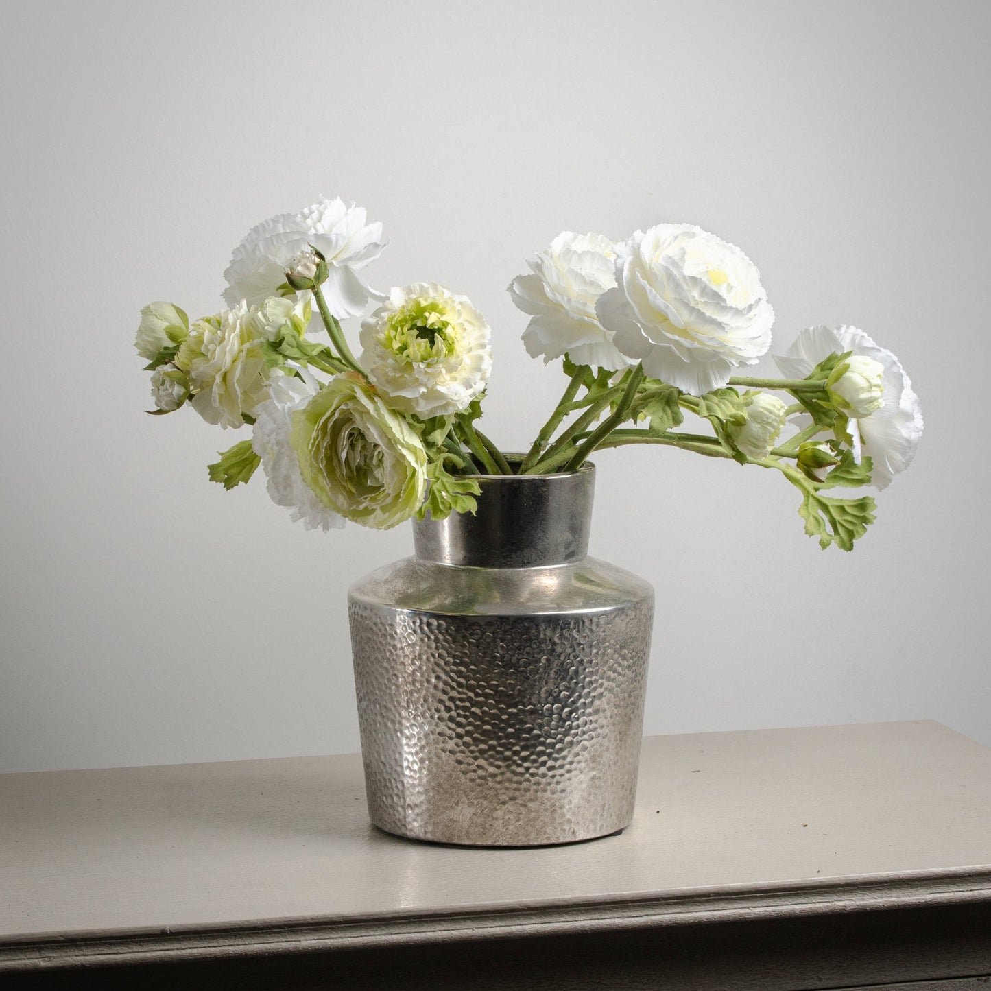 Set of 3 Artificial Flowers White Ranunculus Spray