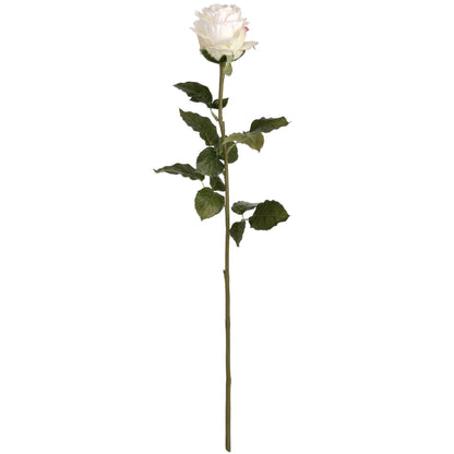 Set of 3 Artificial Flowers Traditional White Rose Stems