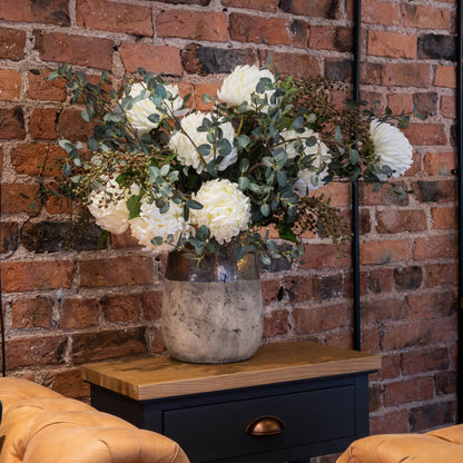 Set of 3 Artificial Flowers Large White Chrysanthemum Stems