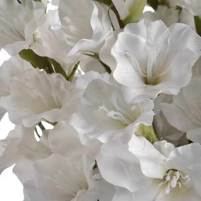 Set of 3 Artificial Flowers White Gladioli Stems