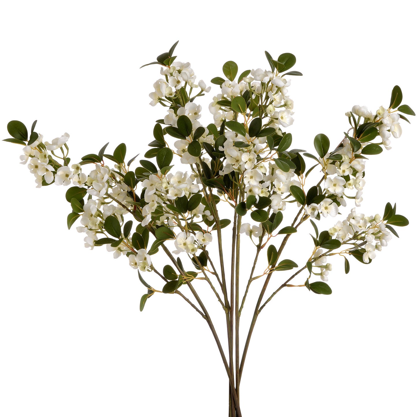 Set of 3 Artificial Flowers White Spring Mock Orange Stems