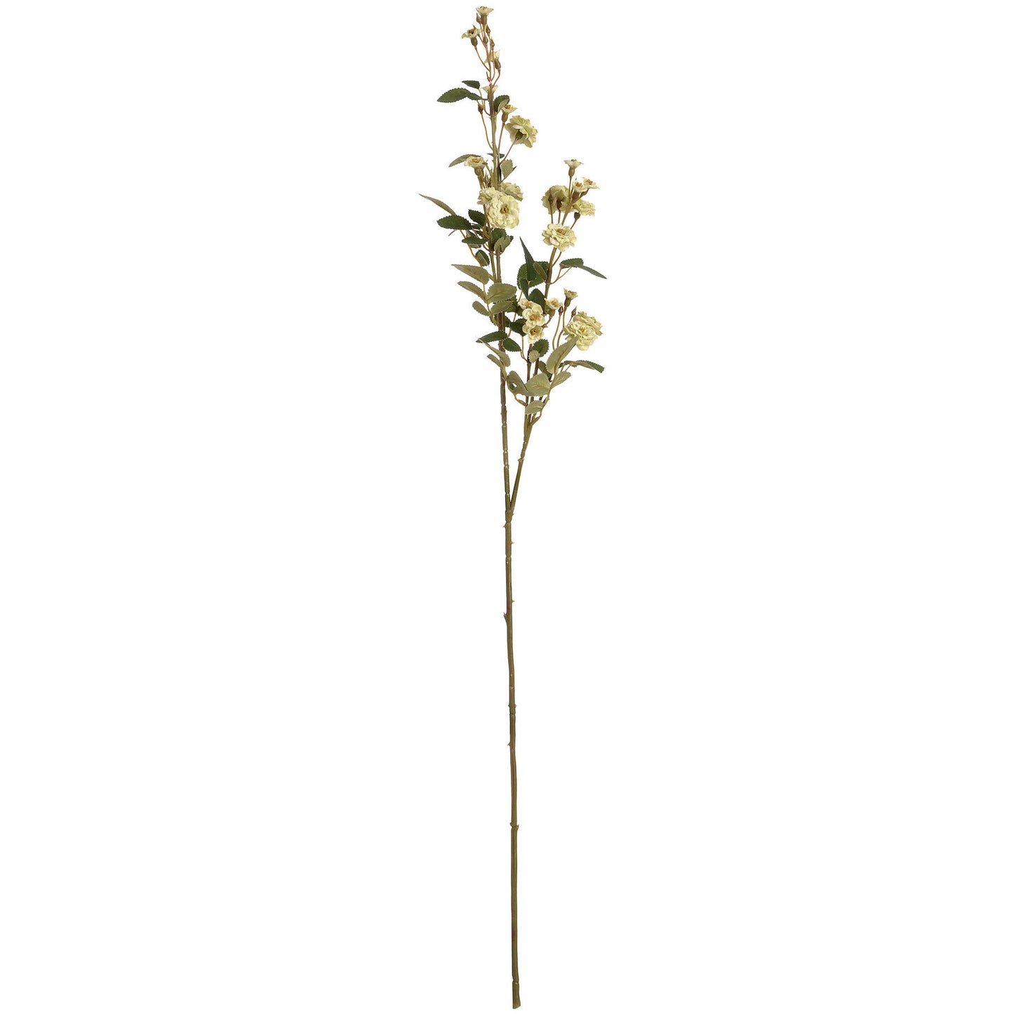 Set of 3 Artificial Flowers Green Wild Meadow Rose Stems